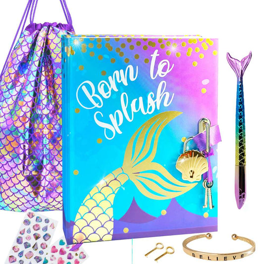 Mermaid Diary With Lock - Gift Set