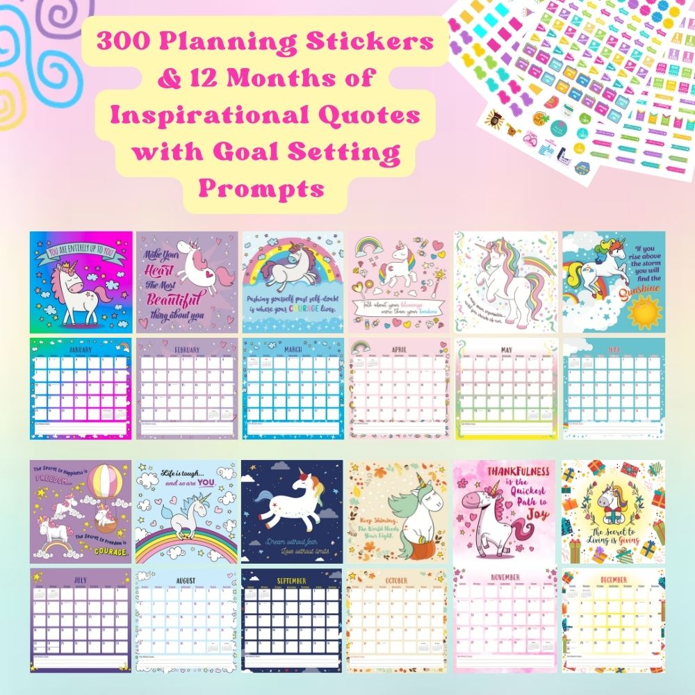 Little Unicorn Calendar & Planning Stickers -2025