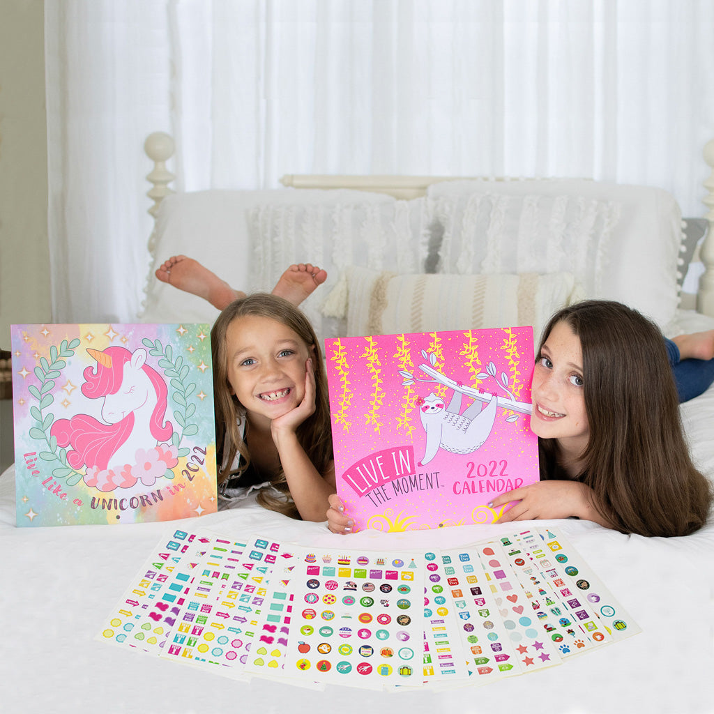 sloth calendars and stickers for girls