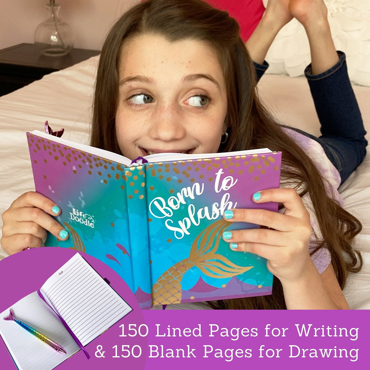 Mermaid Diary With Lock - Gift Set