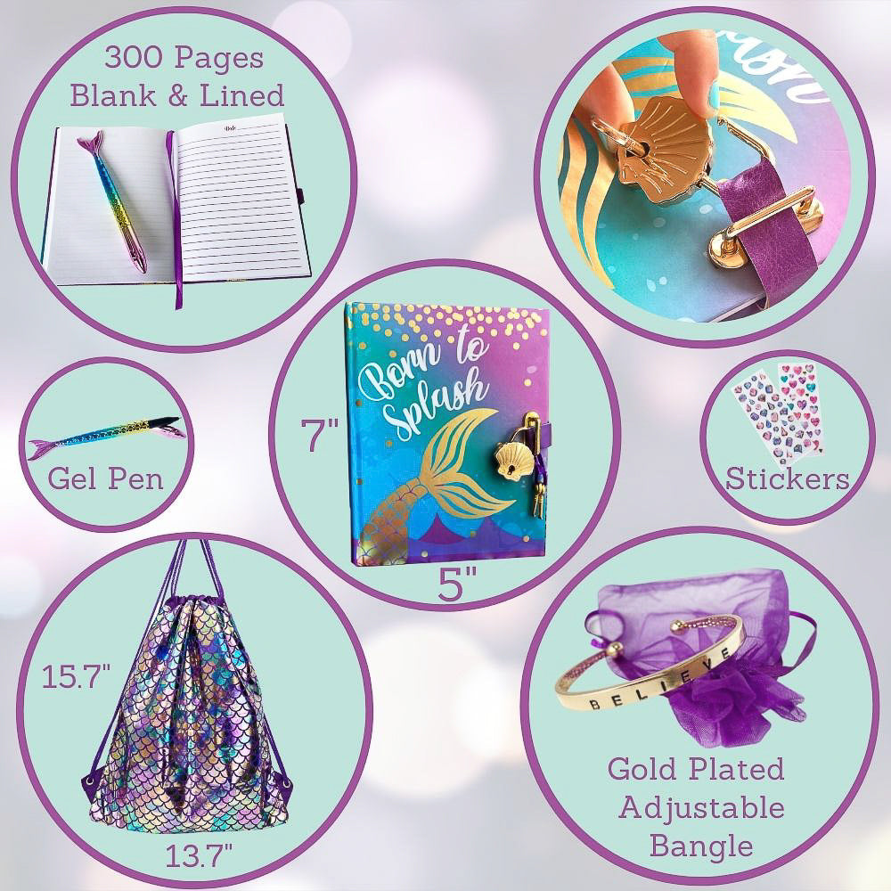 Mermaid Diary With Lock - Gift Set