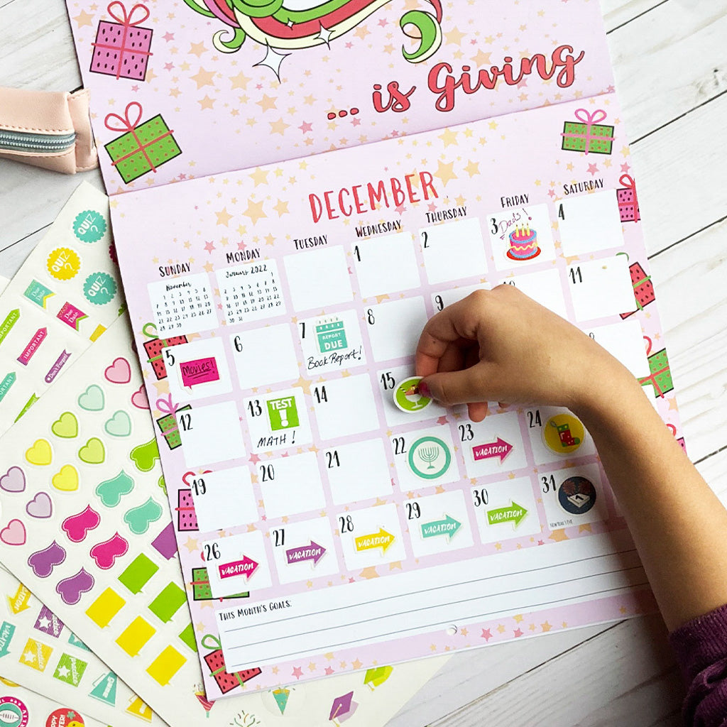 unicorn wall calendar and stickers