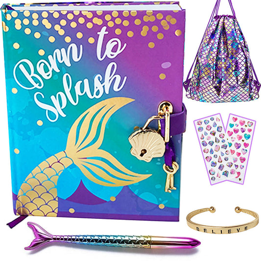 Mermaid Diary With Lock - Gift Set